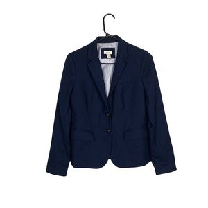 J crew wool blend navy school boy blazer size 2 preppy old money